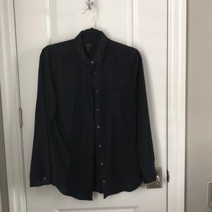 Black Satin, Button-Down Blouse